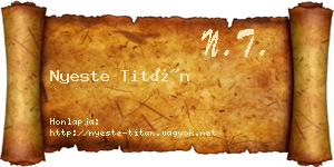 Nyeste Titán névjegykártya